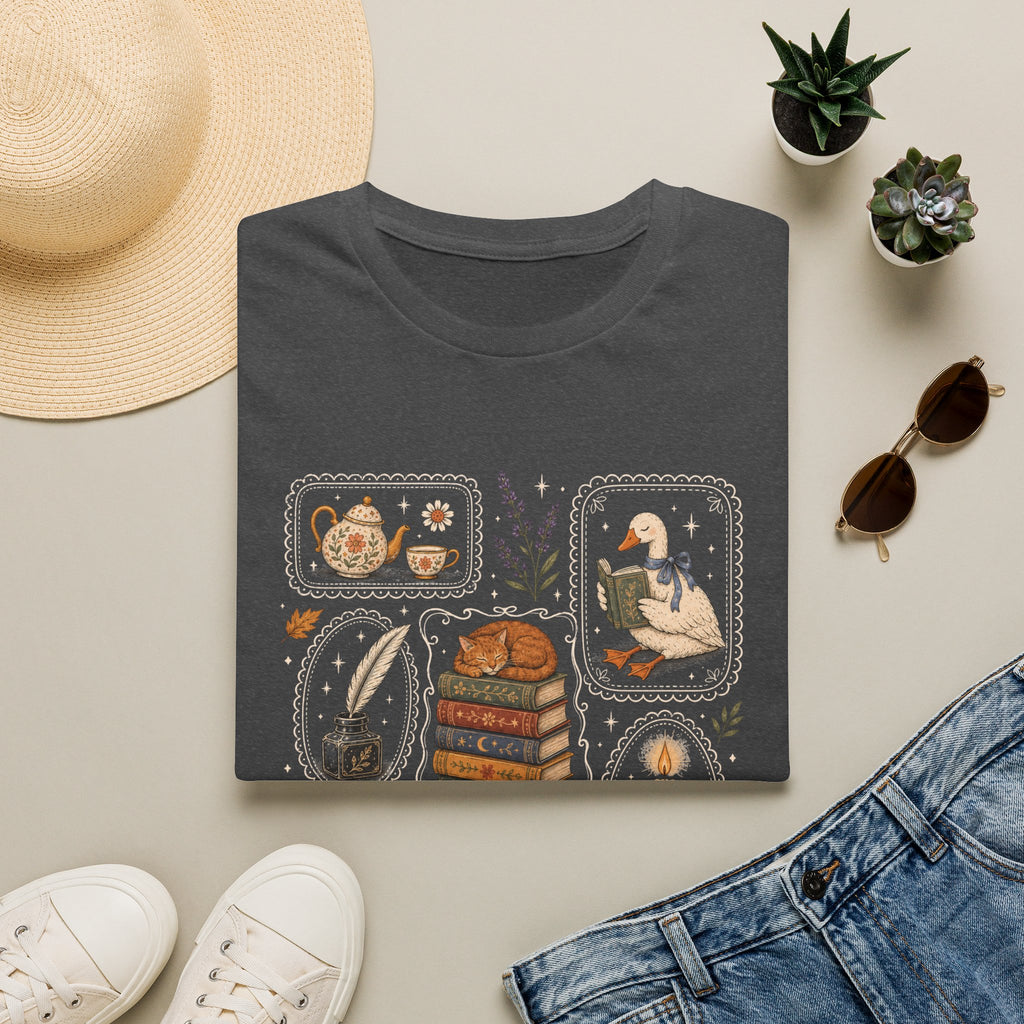 Book Stamp Goose Design T-Shirt