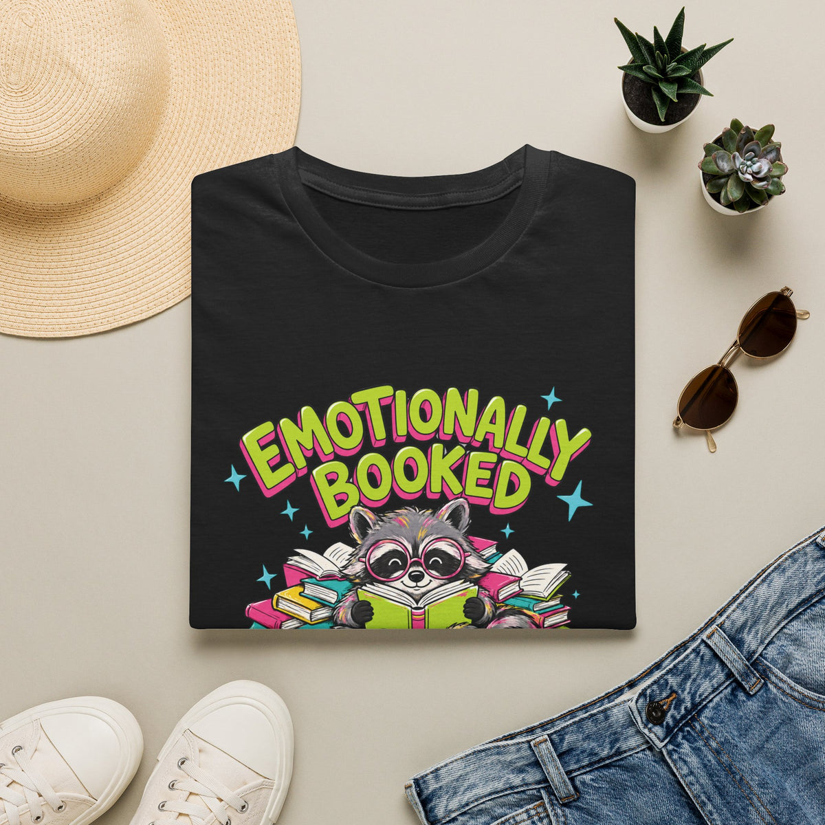 Emotionally Booked Raccoon T-Shirt