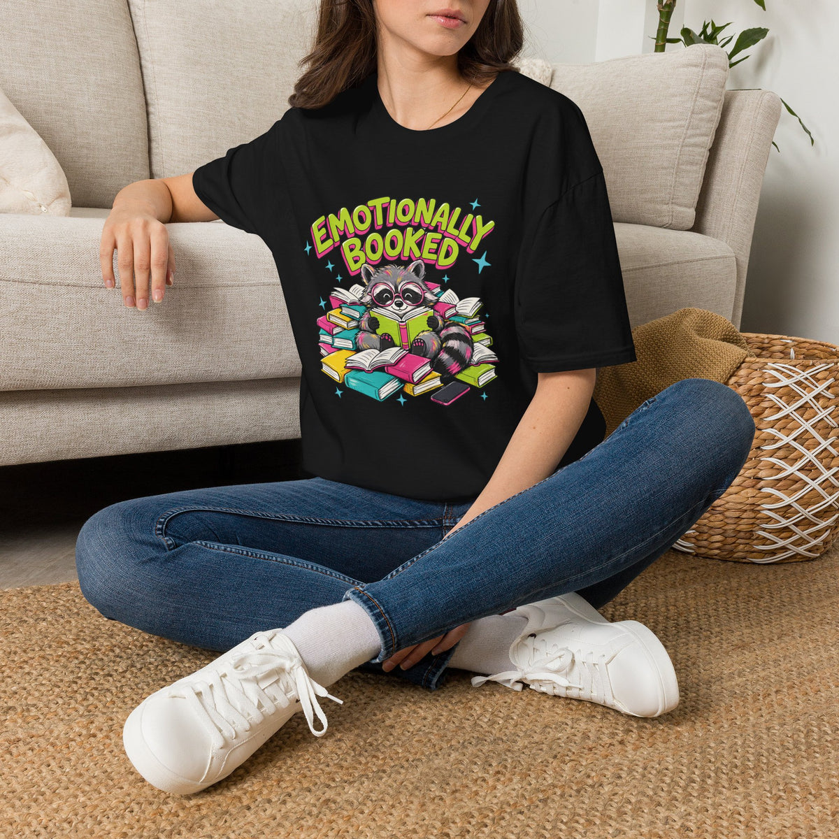 Emotionally Booked Raccoon T-Shirt