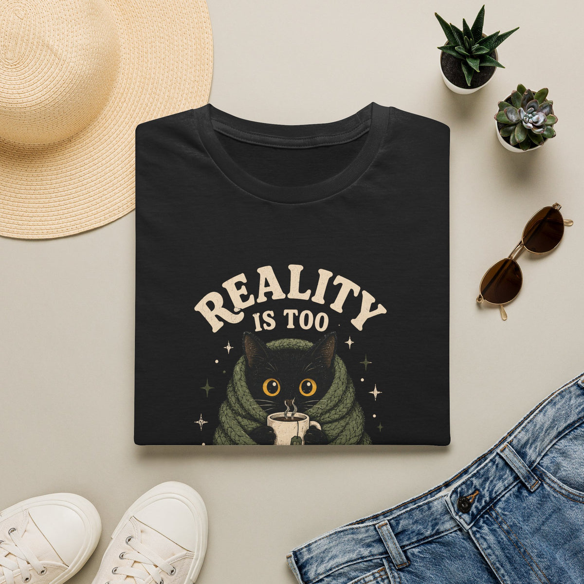Nonfictiony Outside Cat T-Shirt