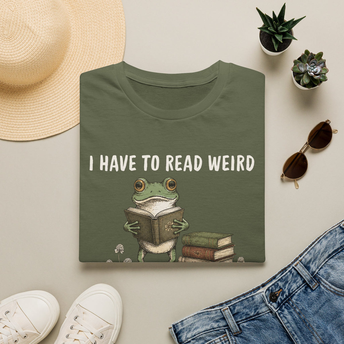 Have To Read Weird Stuff Or I'll Die Frog T-Shirt