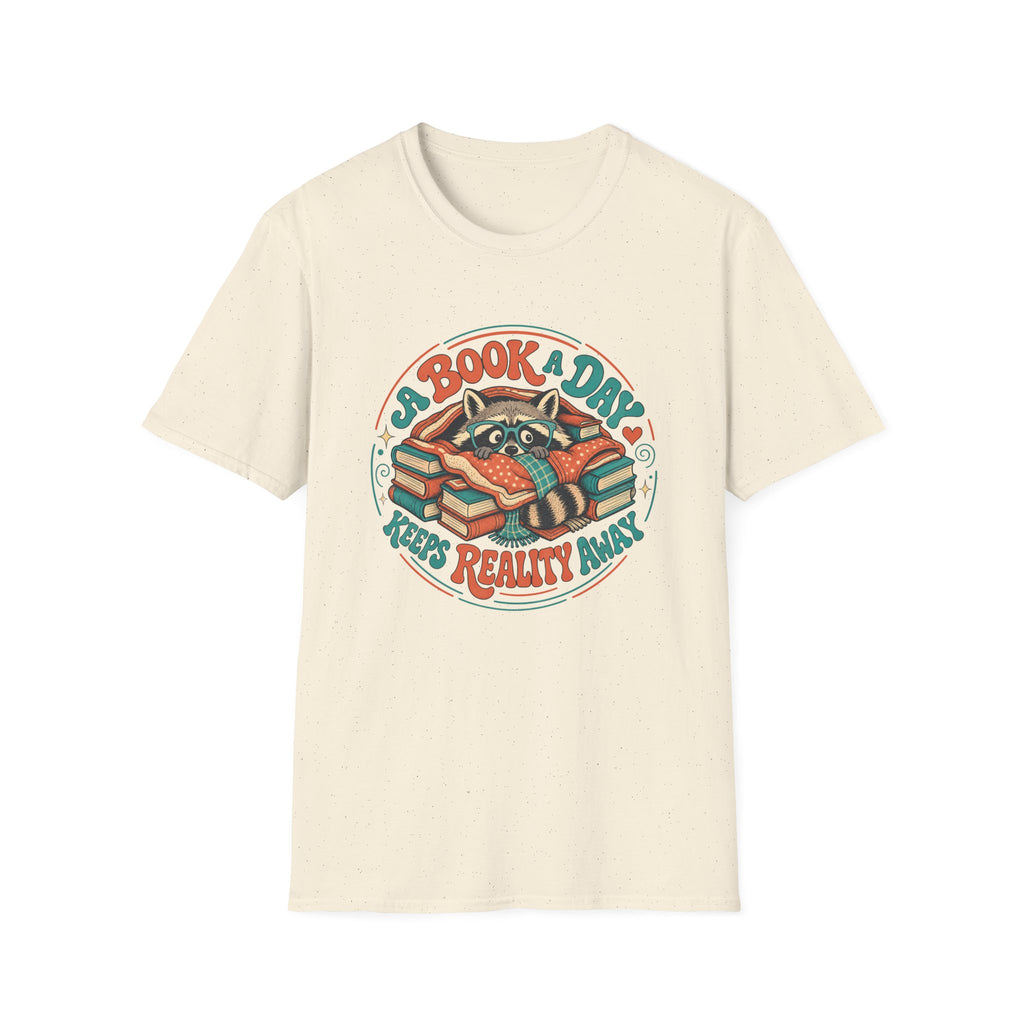 Book A Day Keeps Reality Away Raccoon T-Shirt