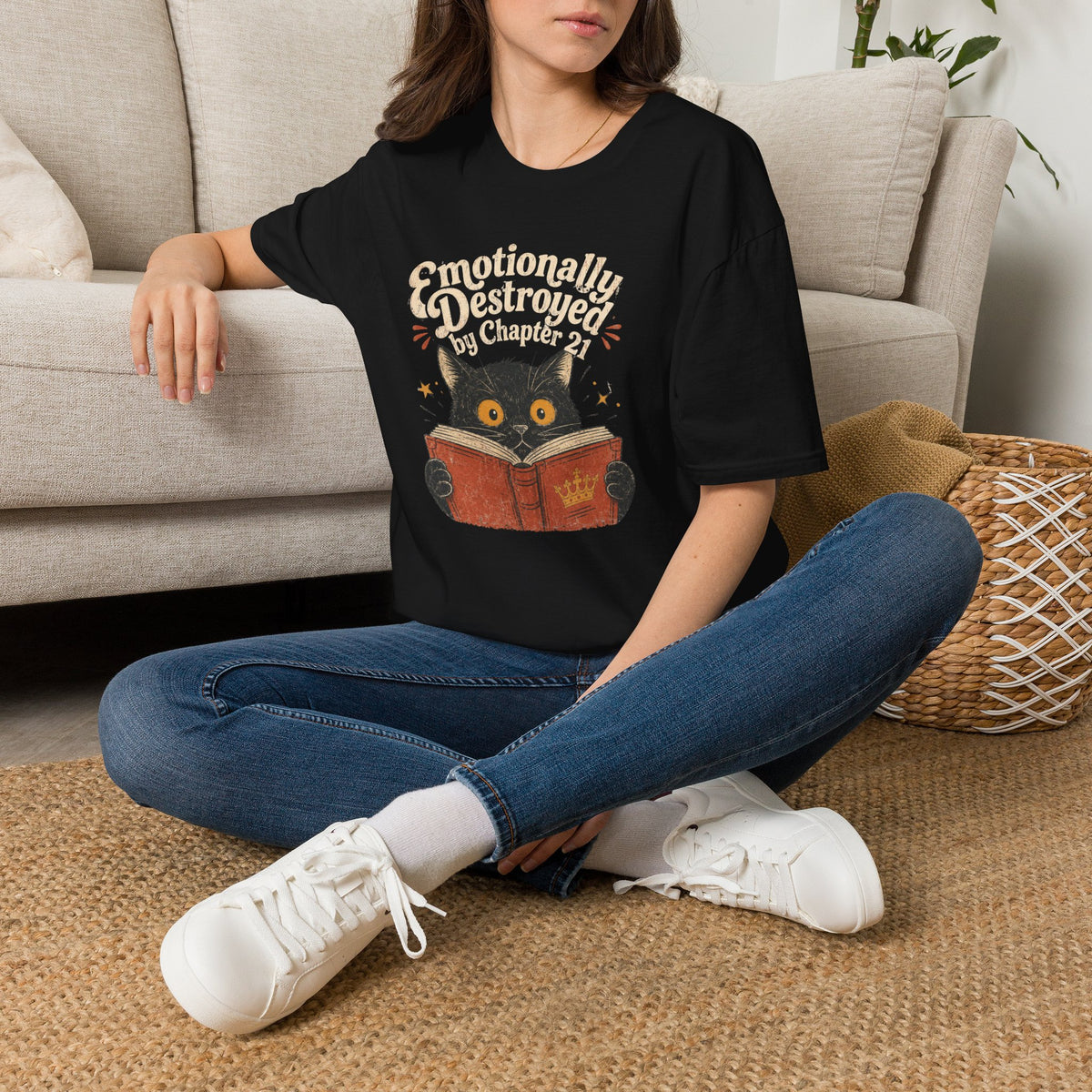 Cat Reading Book T-Shirt