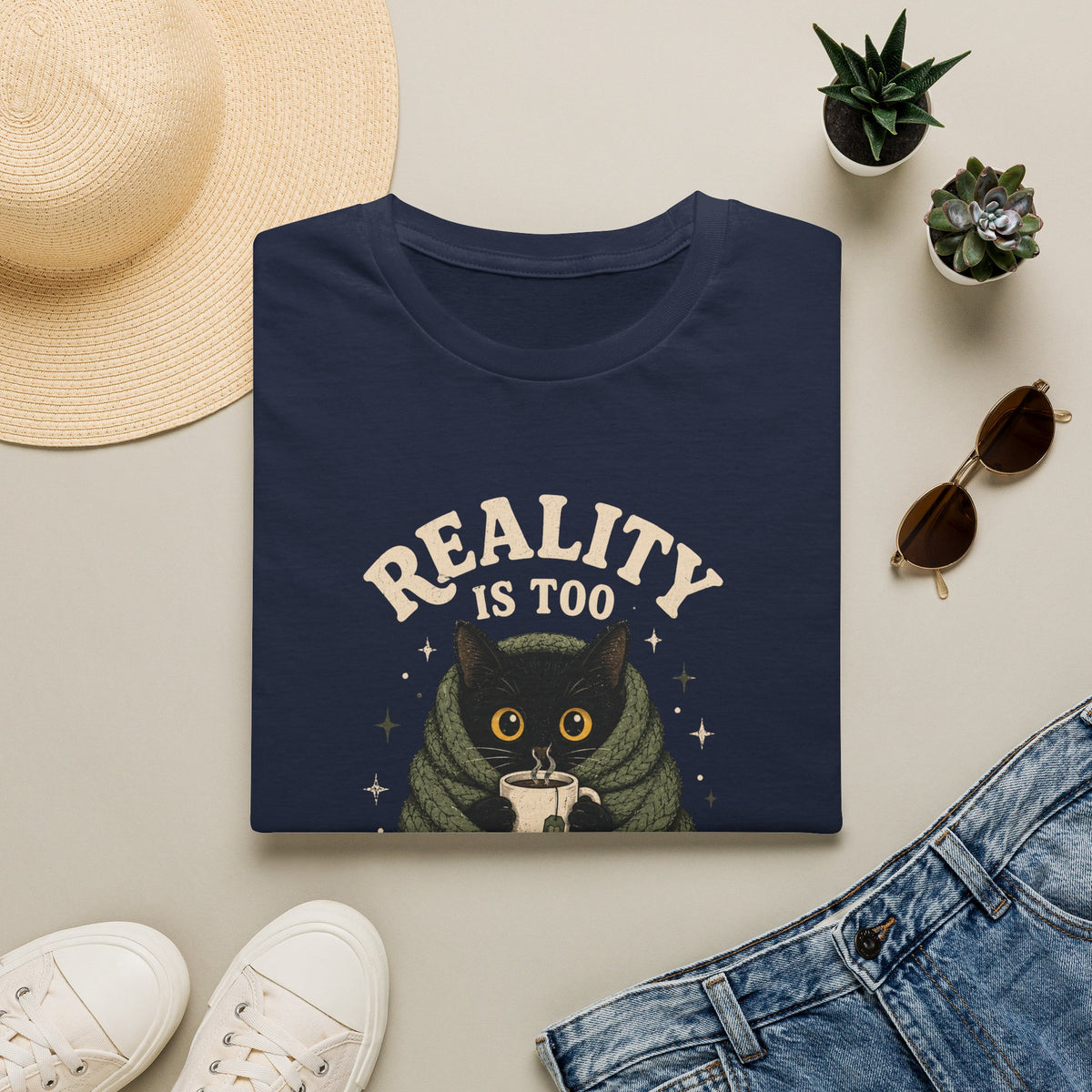 Nonfictiony Outside Cat T-Shirt