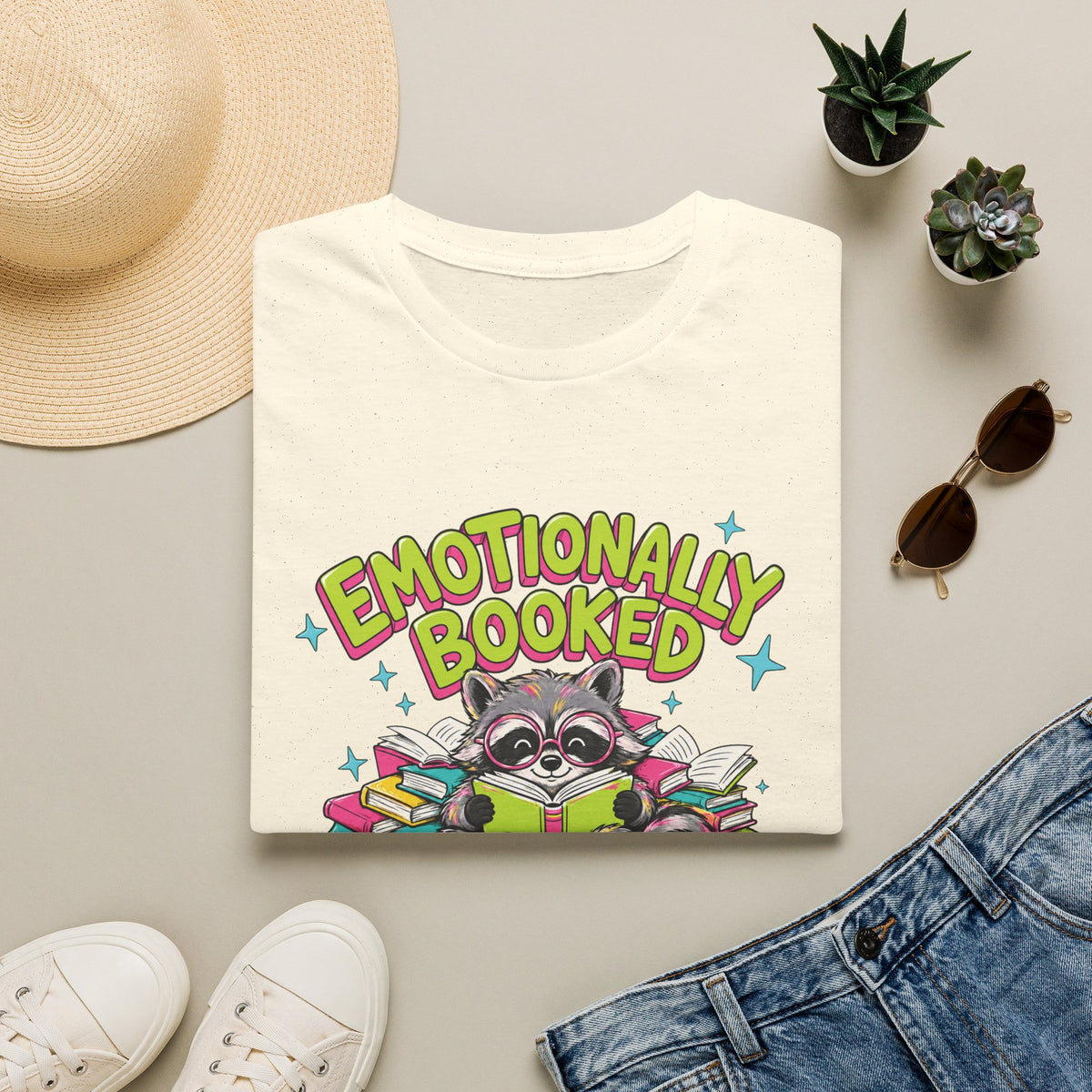 Emotionally Booked Raccoon T-Shirt