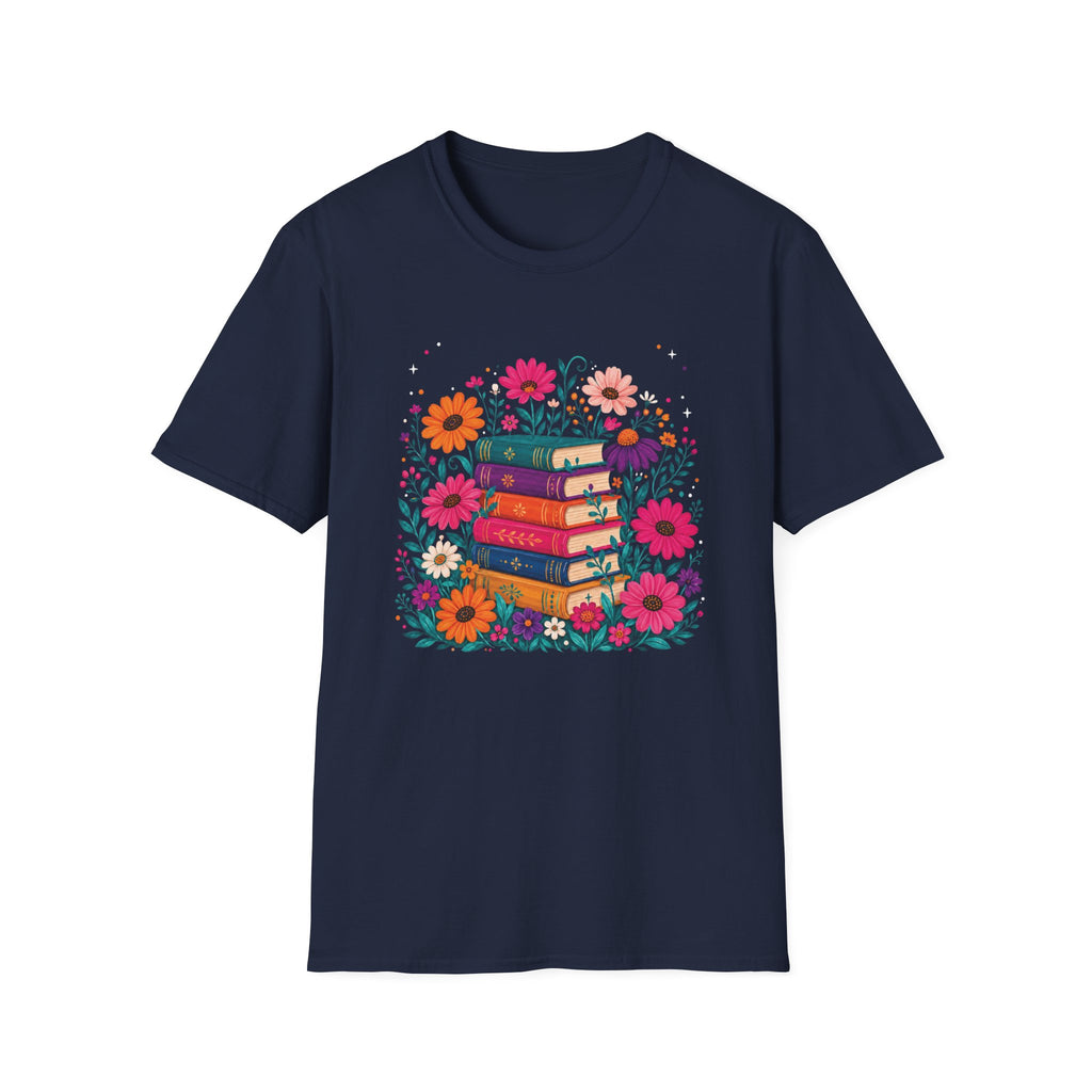 Boho Floral Book Stack T-Shirt