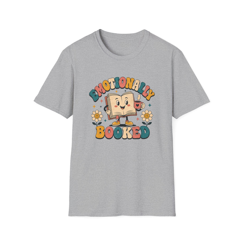 Emotionally Booked Retro Book Character T-Shirt