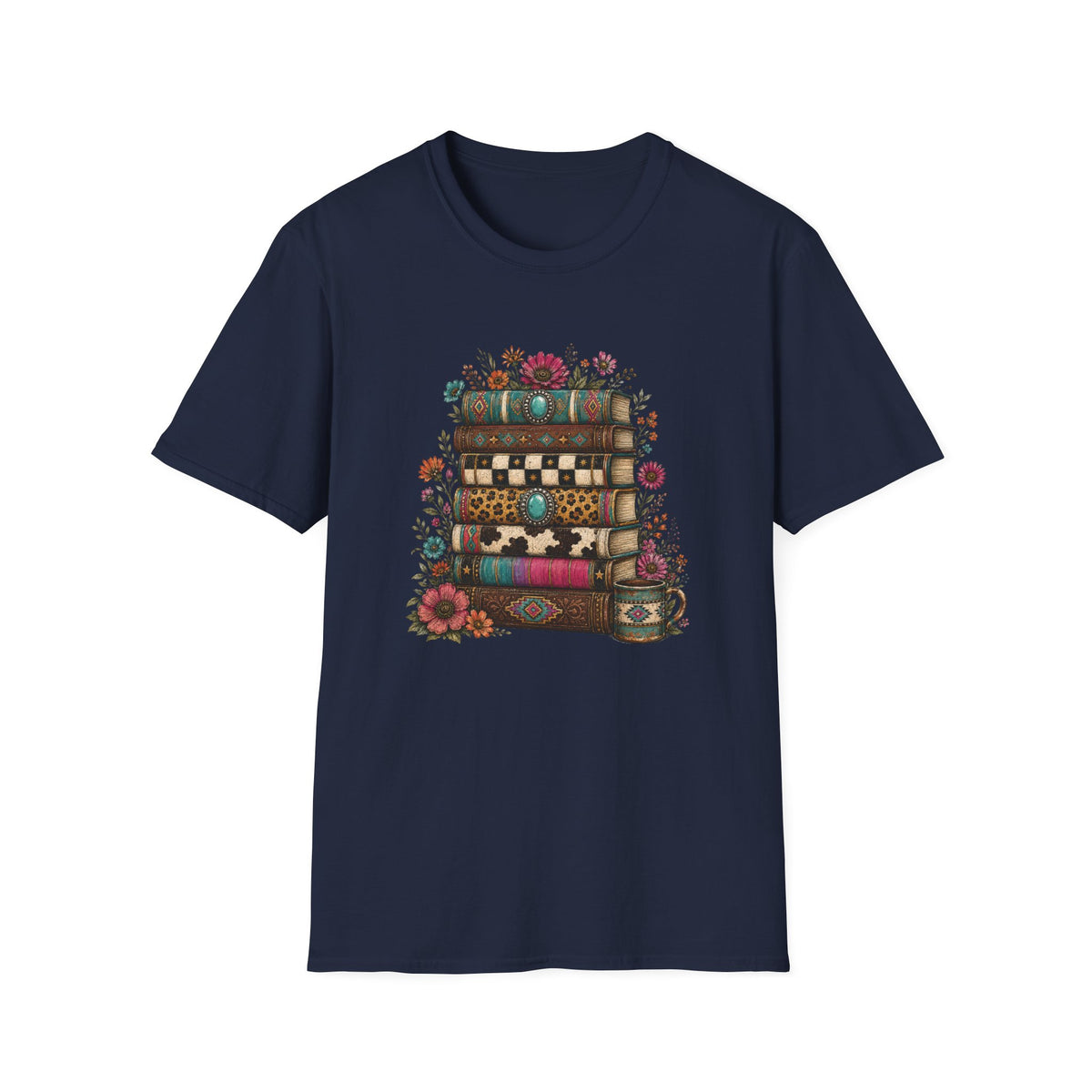 Book Stack Western Print T-Shirt