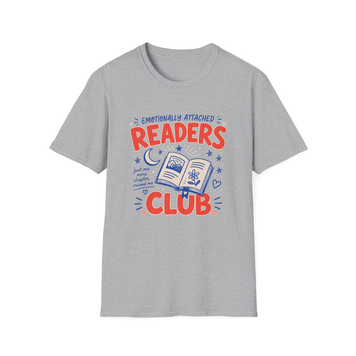Emotionally Attached Readers Club blue red T-Shirt