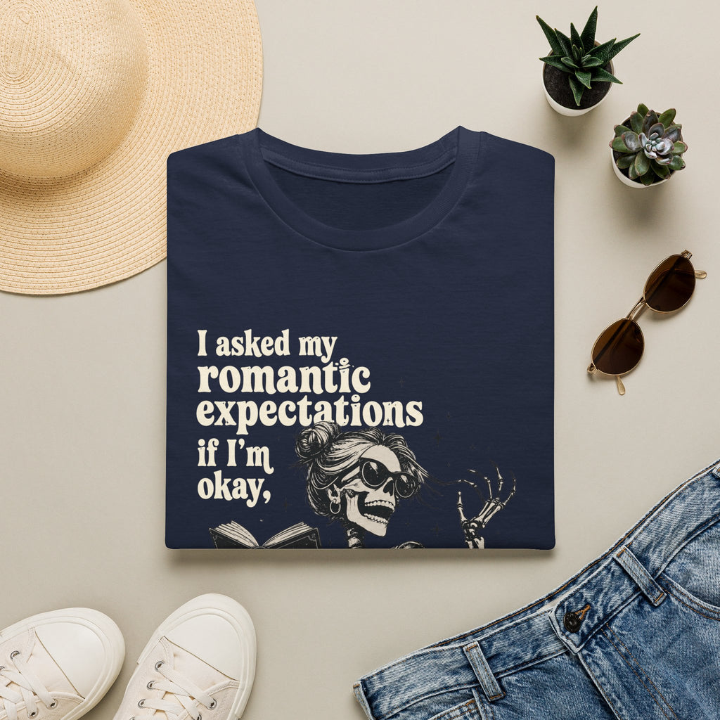 Asked My Romantic Expectations Skeleton T-Shirt
