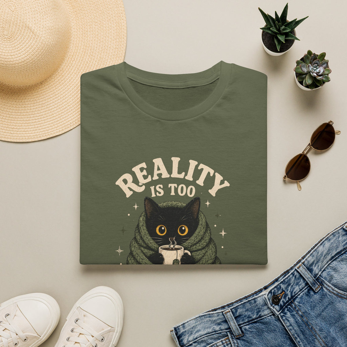 Nonfictiony Outside Cat T-Shirt