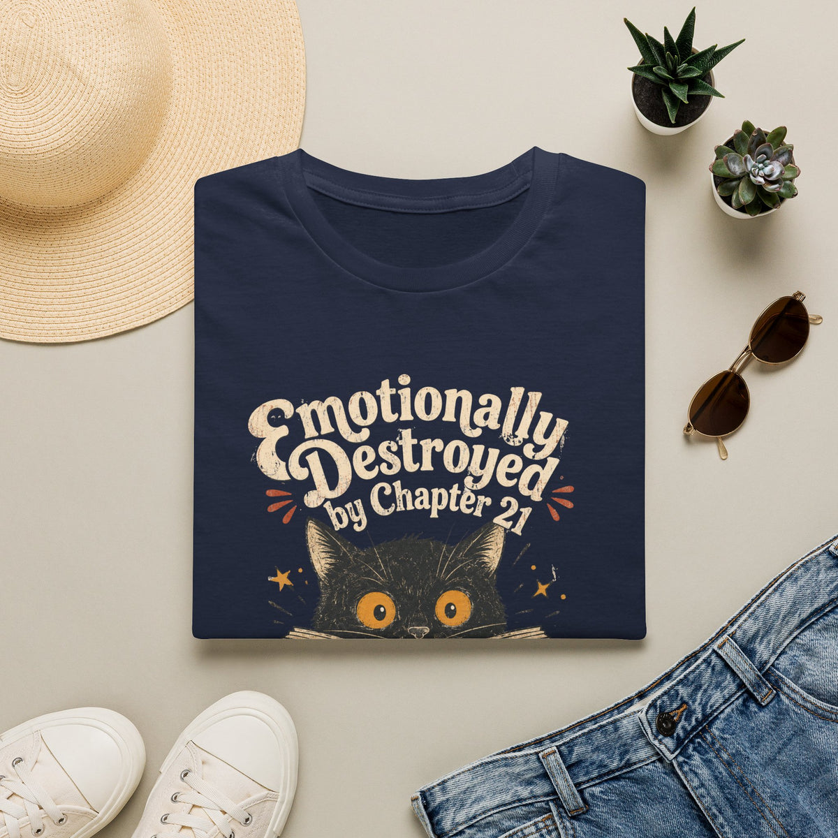 Cat Reading Book T-Shirt