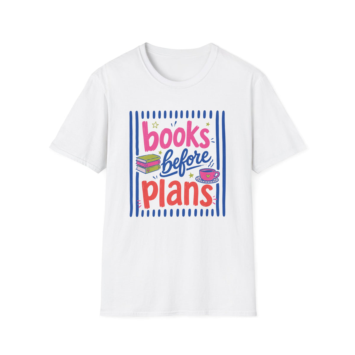 Books Before Plans Stripes T-Shirt