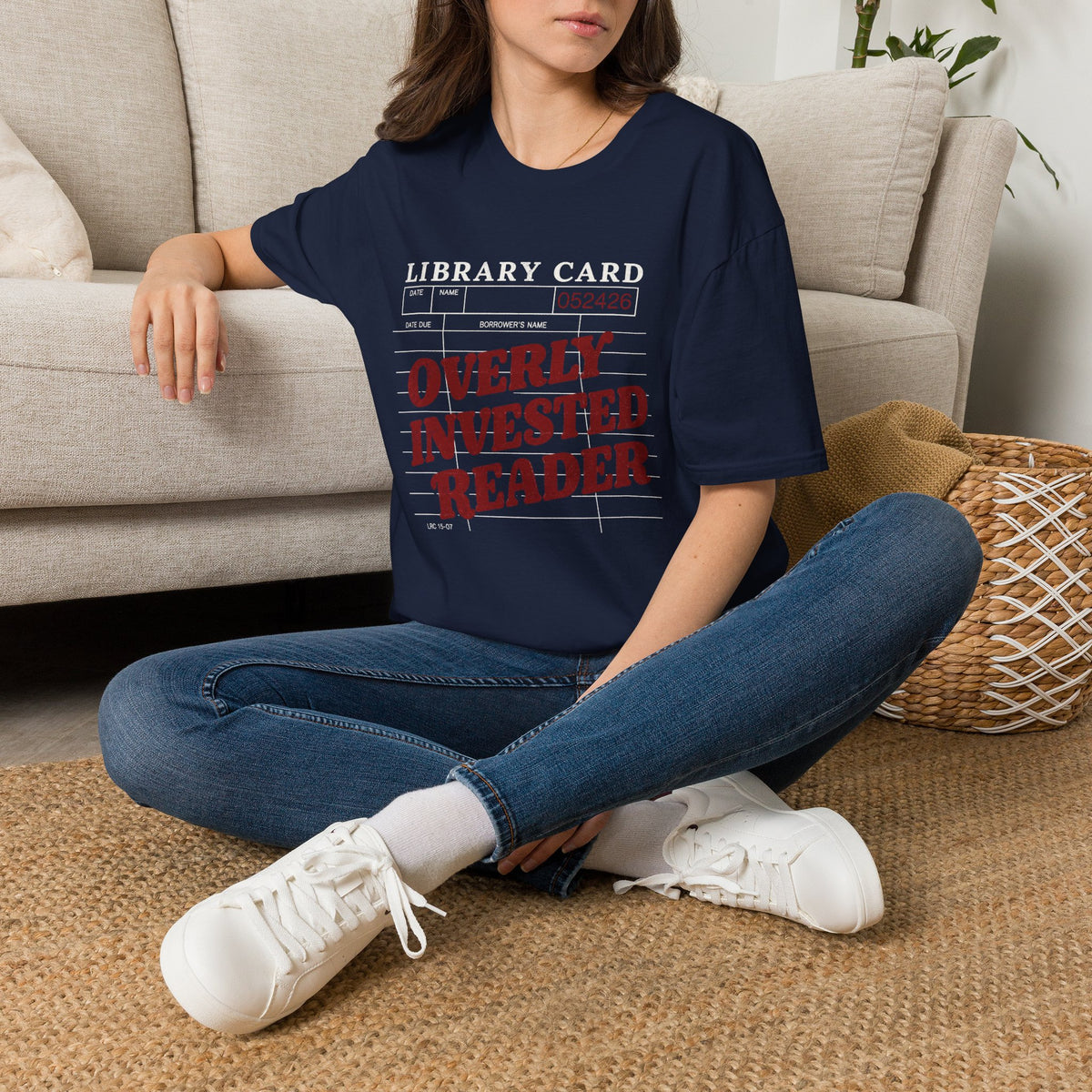 Overly Invested Reader Library Card T-Shirt