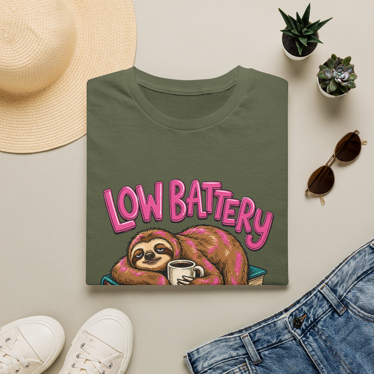 Low Battery Sloth T-Shirt