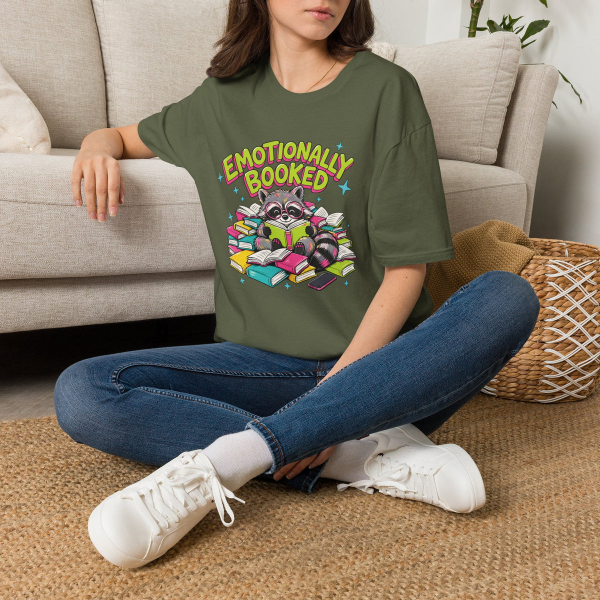 Emotionally Booked Raccoon T-Shirt