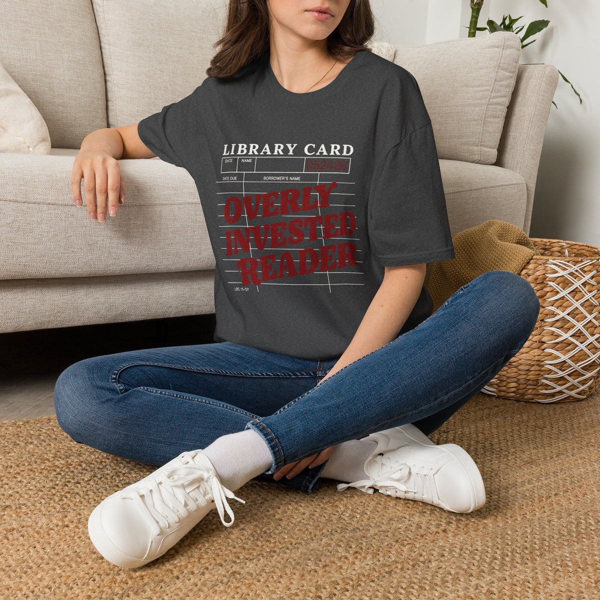Overly Invested Reader Library Card T-Shirt