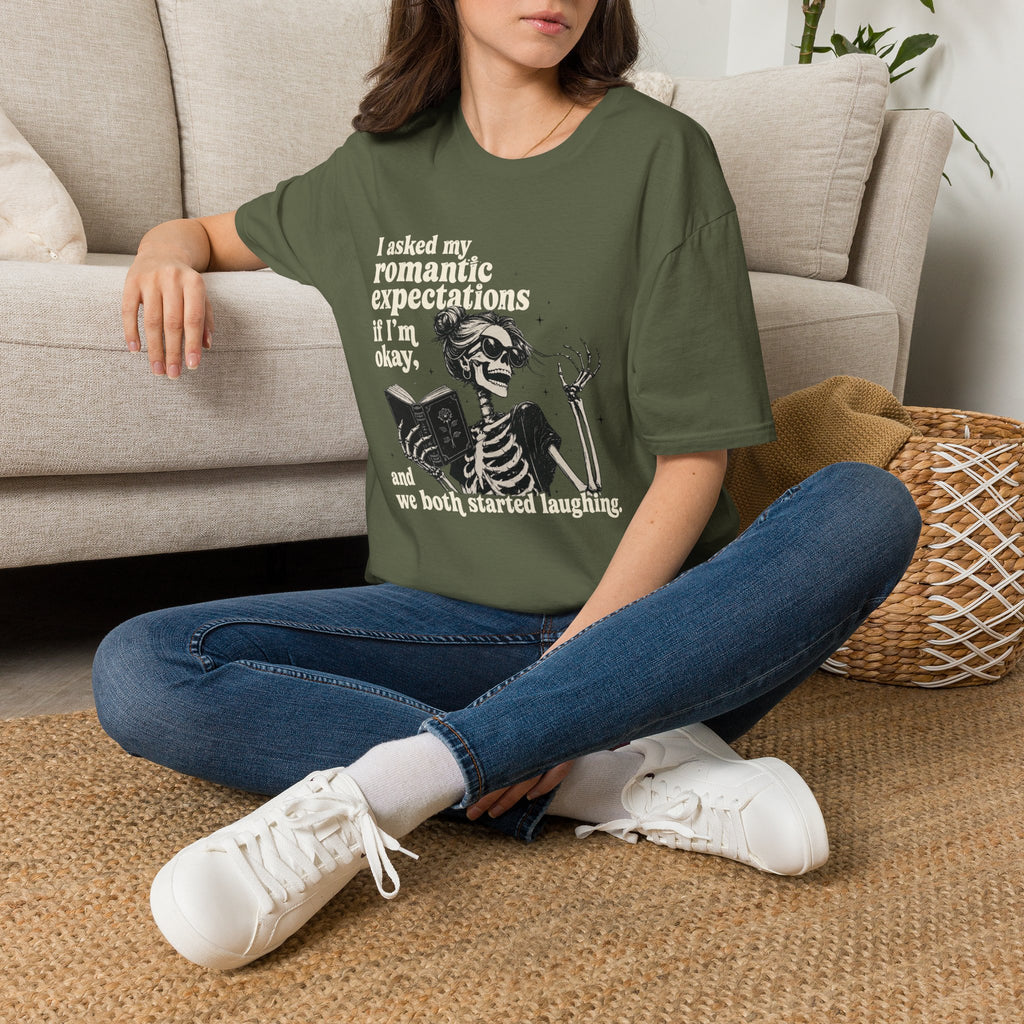 Asked My Romantic Expectations Skeleton T-Shirt