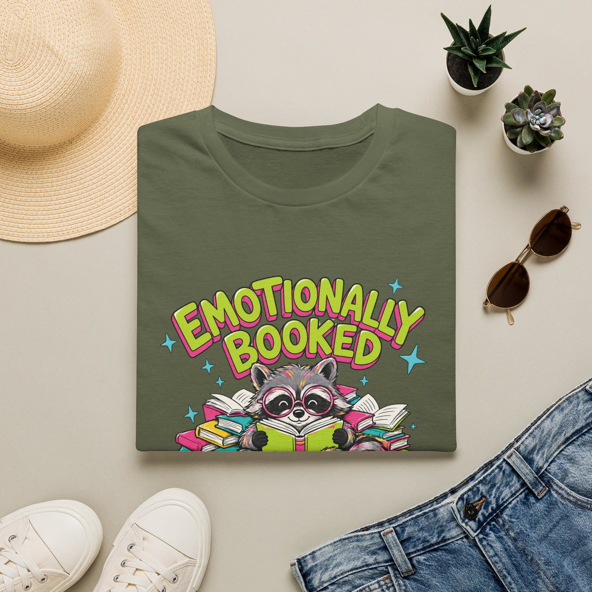 Emotionally Booked Raccoon T-Shirt
