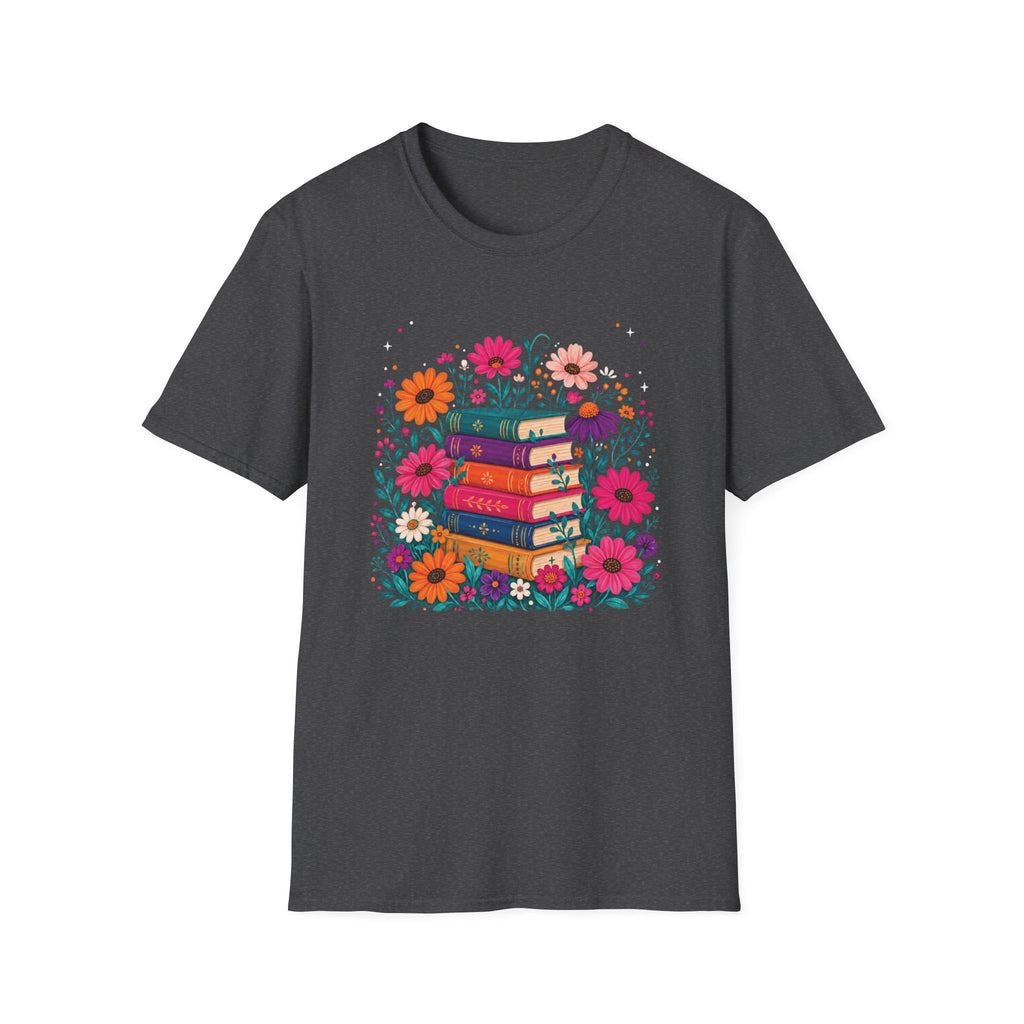 Boho Floral Book Stack T-Shirt