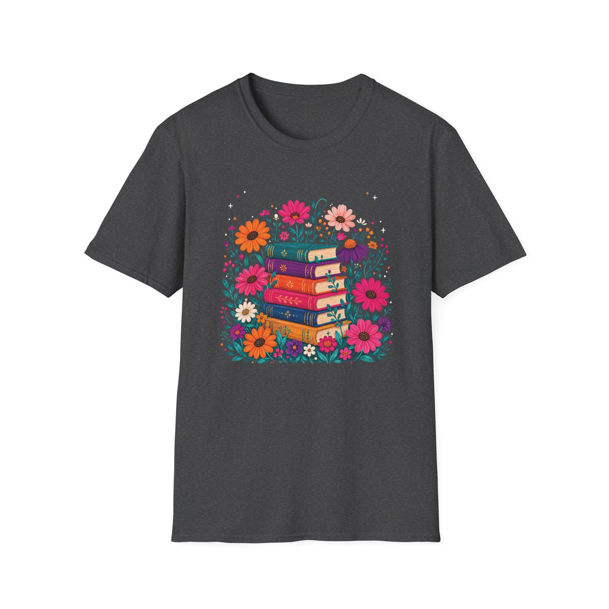 Boho Floral Book Stack T-Shirt