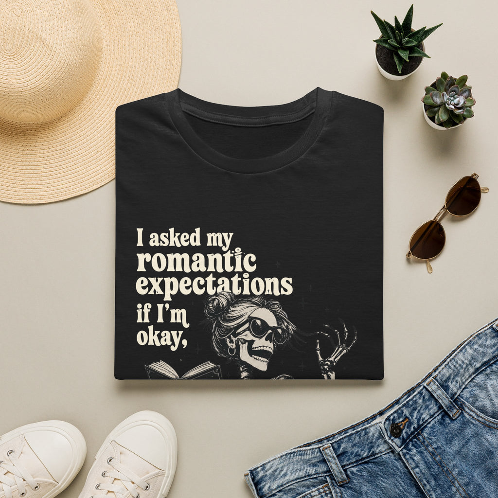 Asked My Romantic Expectations Skeleton T-Shirt