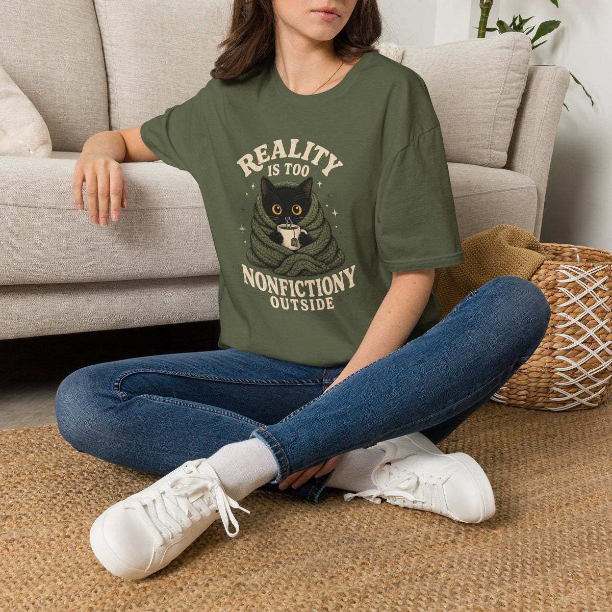 Nonfictiony Outside Cat T-Shirt