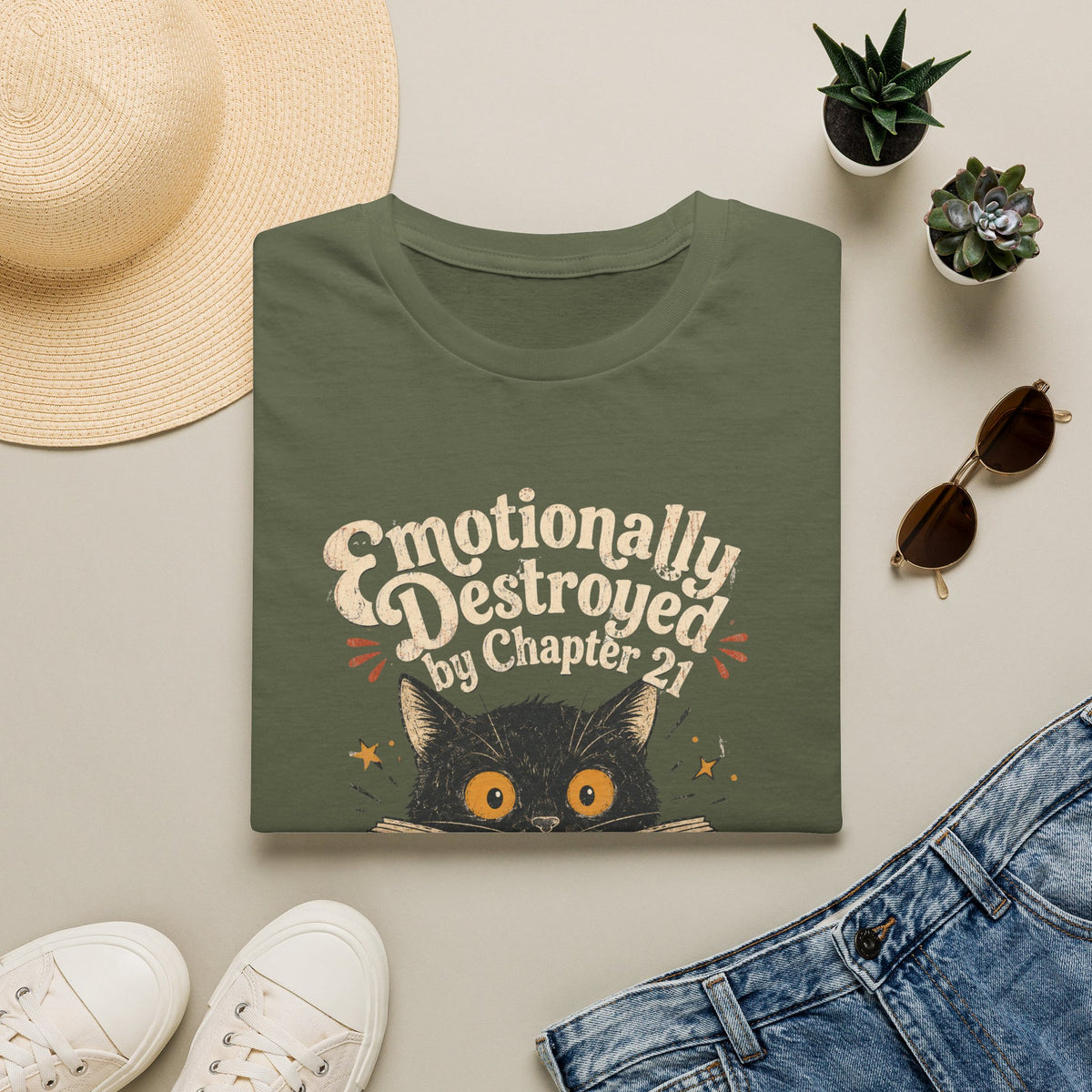 Cat Reading Book T-Shirt