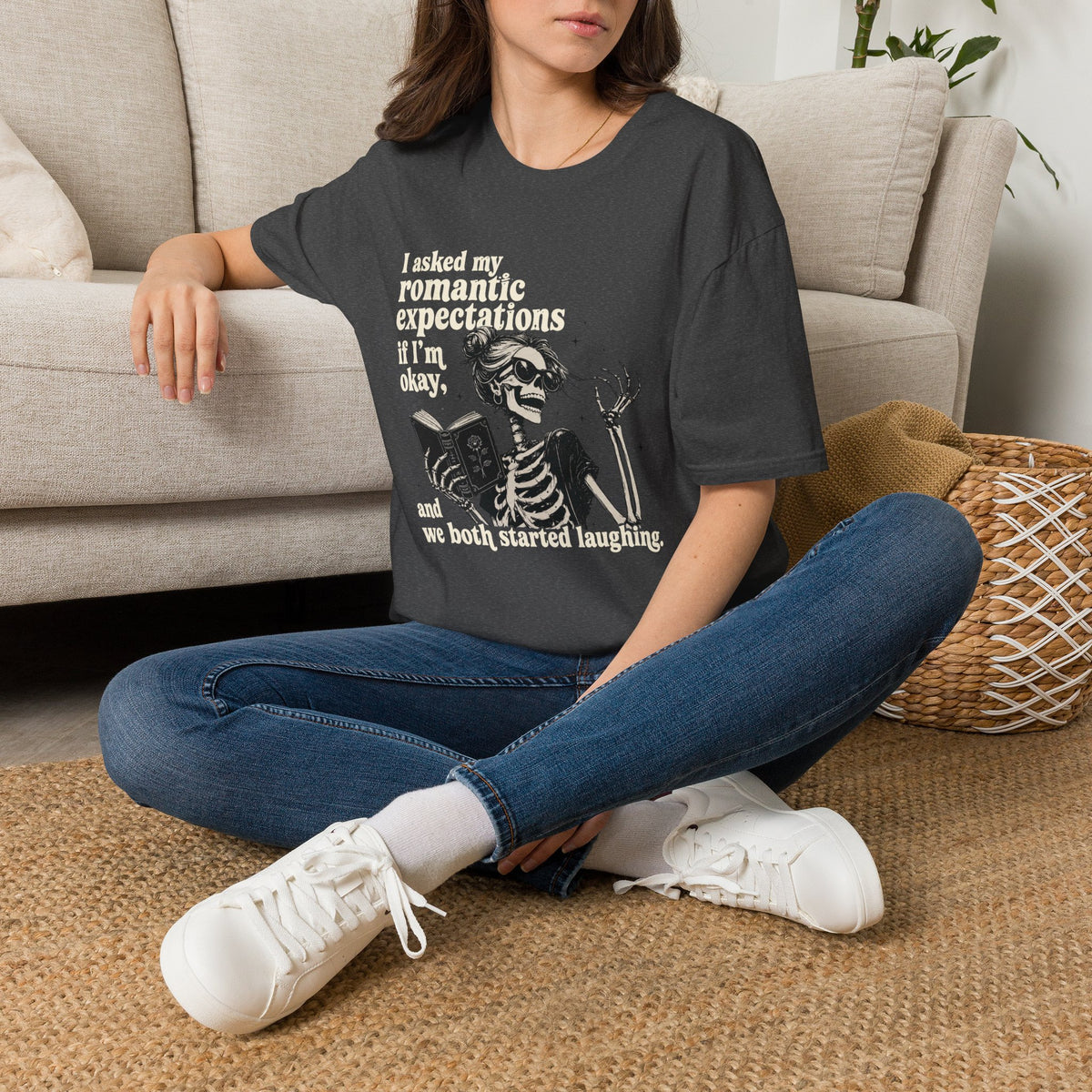 Asked My Romantic Expectations Skeleton T-Shirt