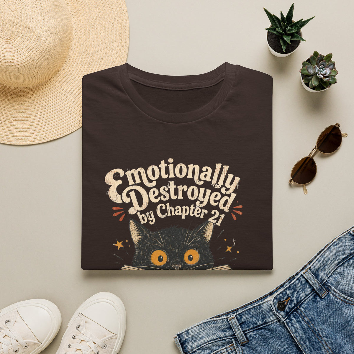 Cat Reading Book T-Shirt