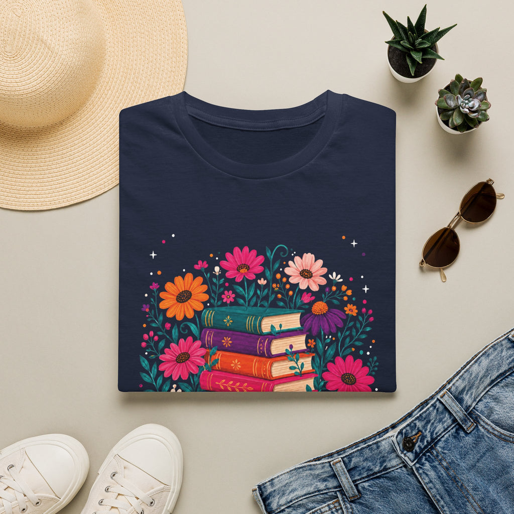 Boho Floral Book Stack T-Shirt