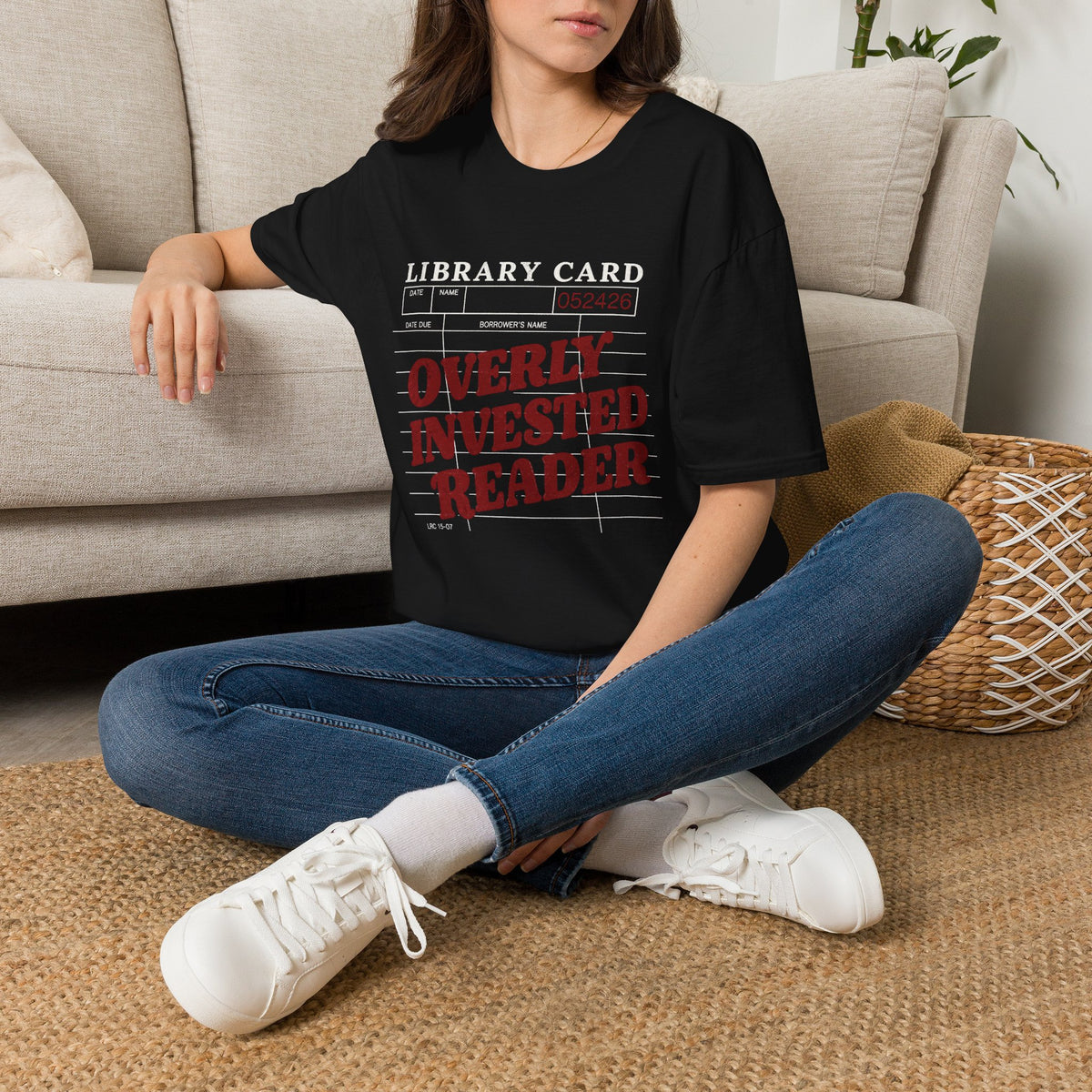 Overly Invested Reader Library Card T-Shirt