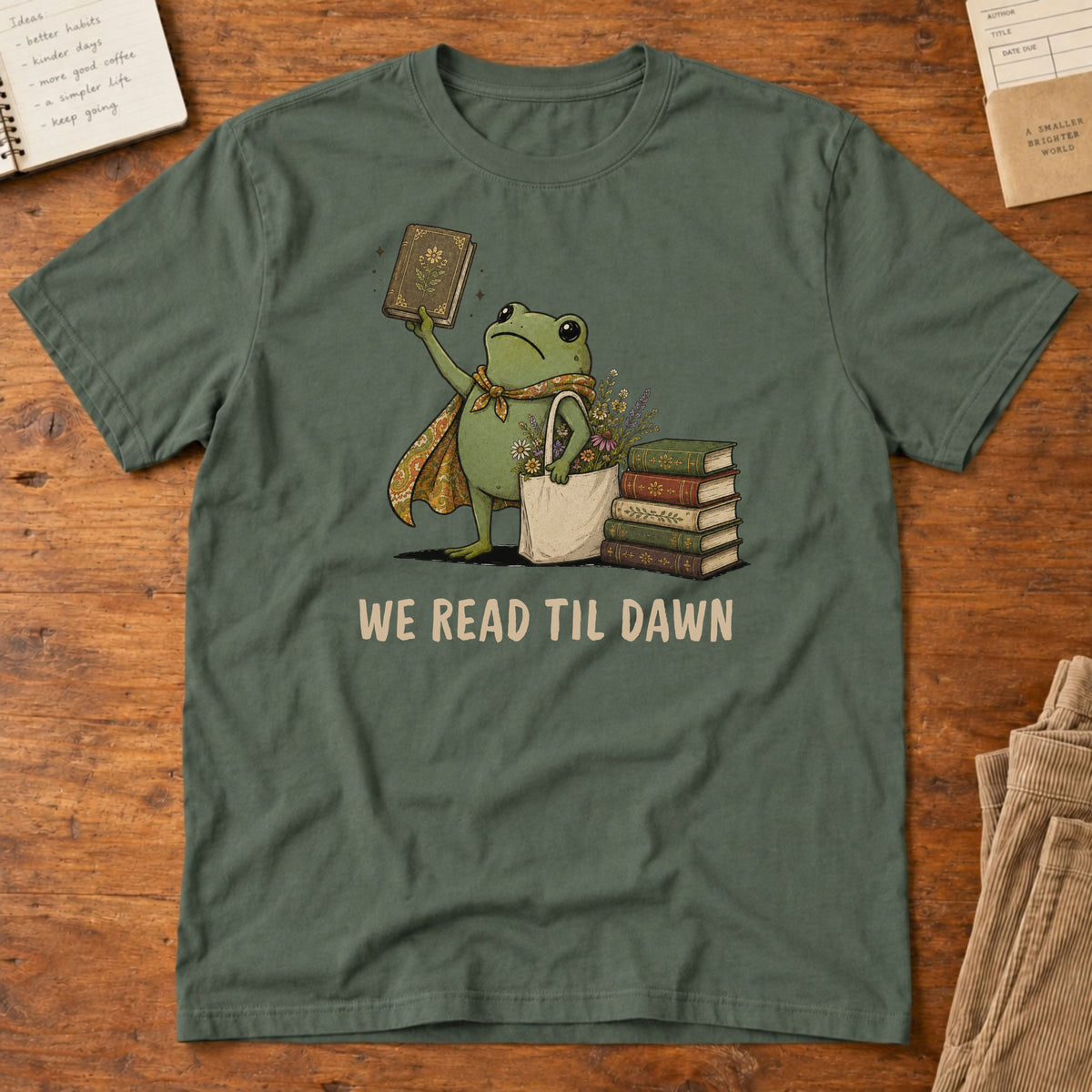 We Read Til Dawn Frog T-Shirt