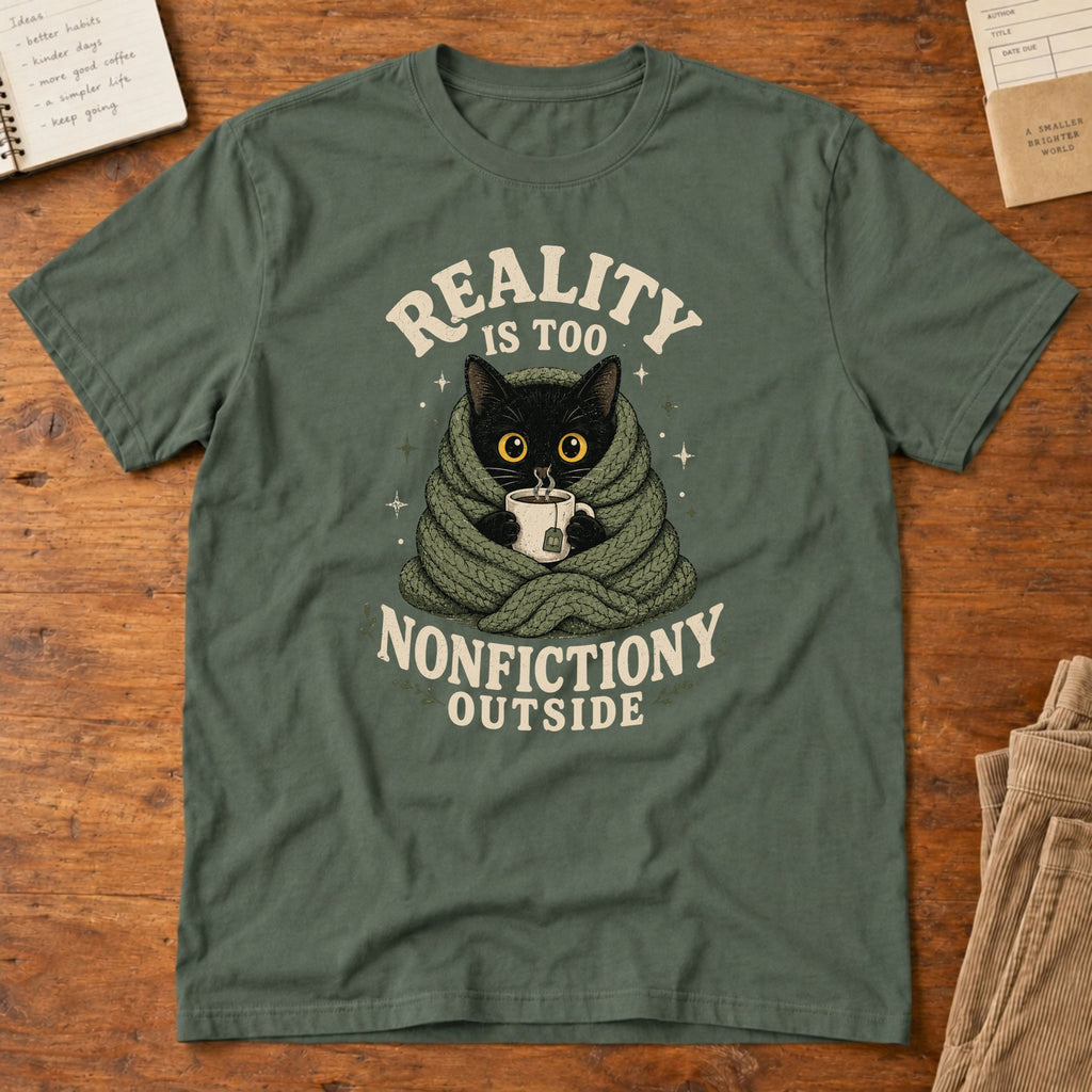 Nonfictiony Outside Cat T-Shirt