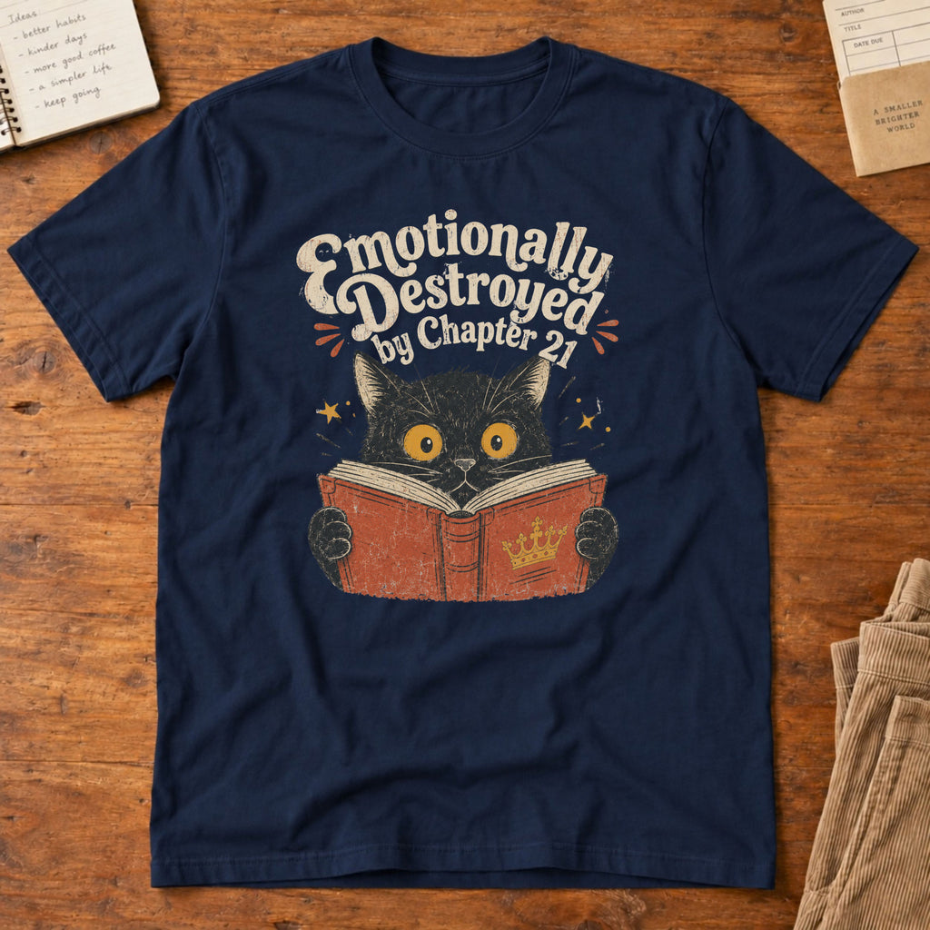 Cat Reading Book T-Shirt