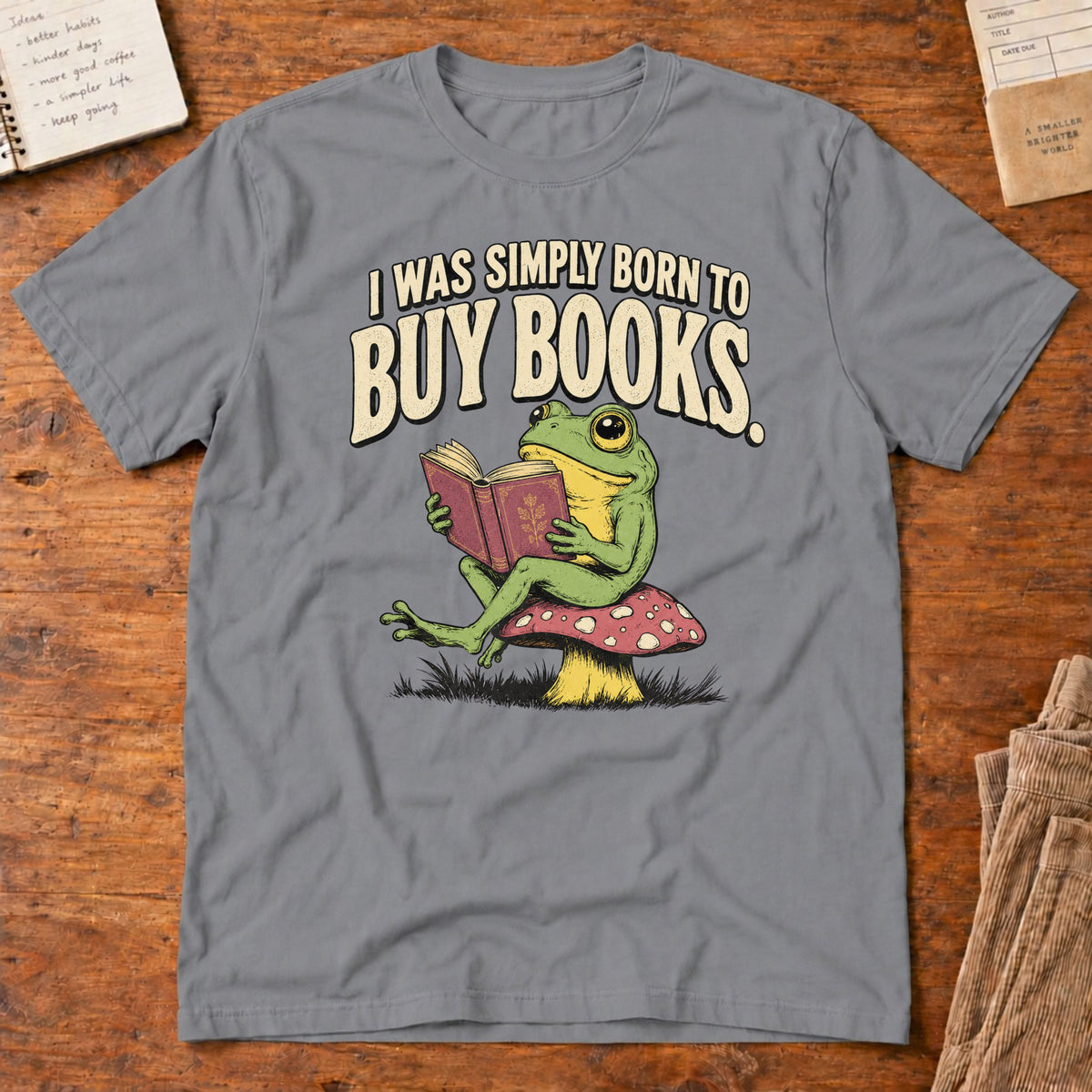 Simply Born To Buy Books Frog T-Shirt