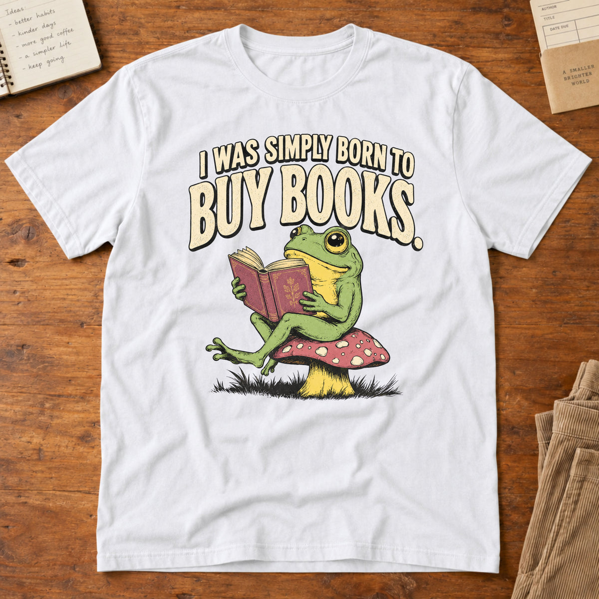 Simply Born To Buy Books Frog T-Shirt
