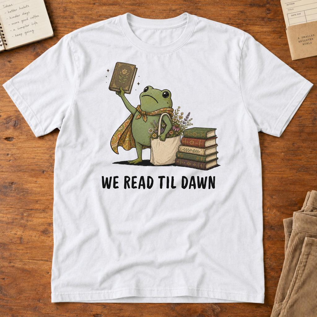 We Read Til Dawn Frog T-Shirt